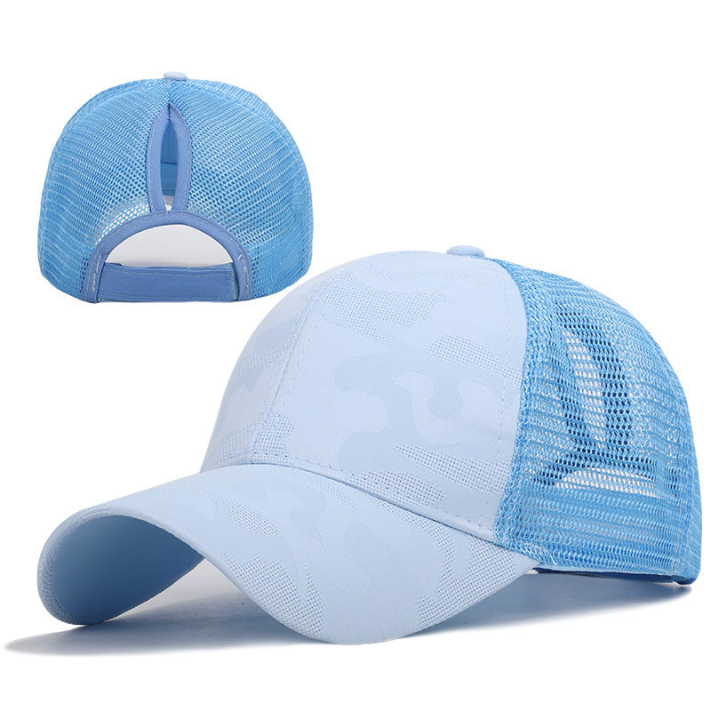 Gorra deportiva mesh con abertura para coleta - vista 3
