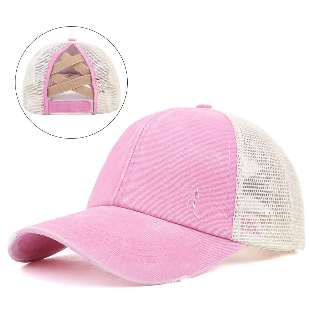 Gorra deportiva mesh con abertura para coleta - vista 4