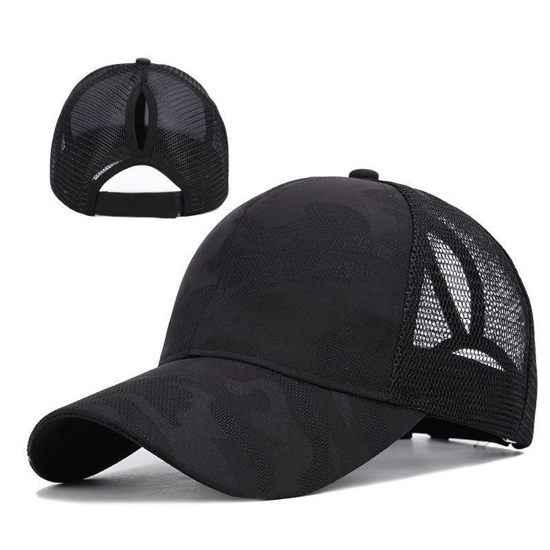 Gorra deportiva mesh con abertura para coleta - vista 5