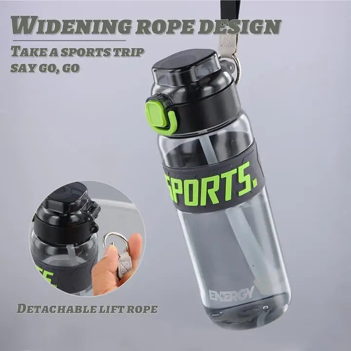 Botella deportiva 850ml antigoteo, apertura de un toque