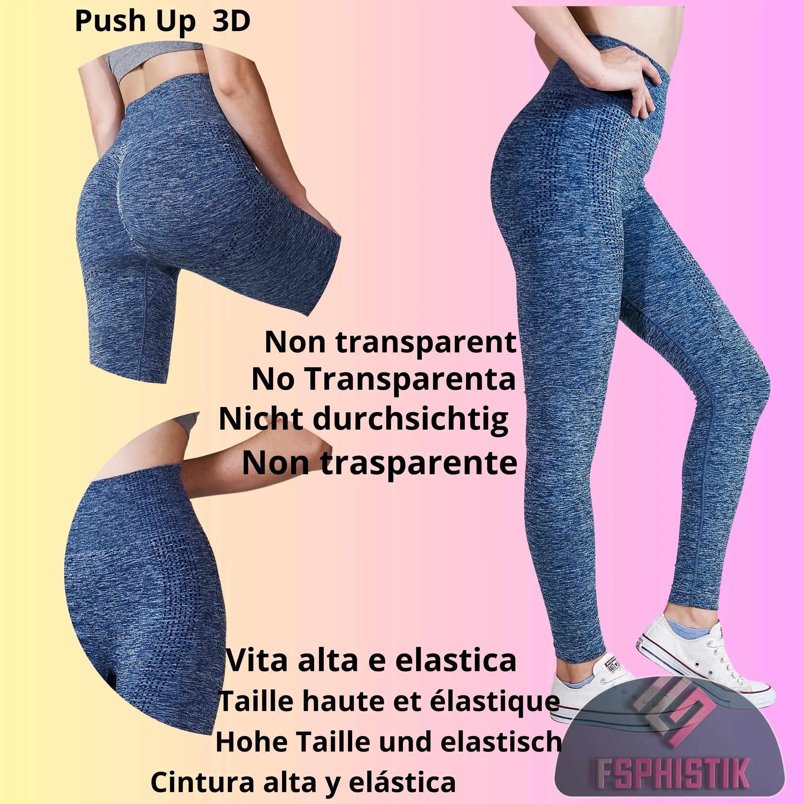 Leggings push up cintura alta, tejido transpirable