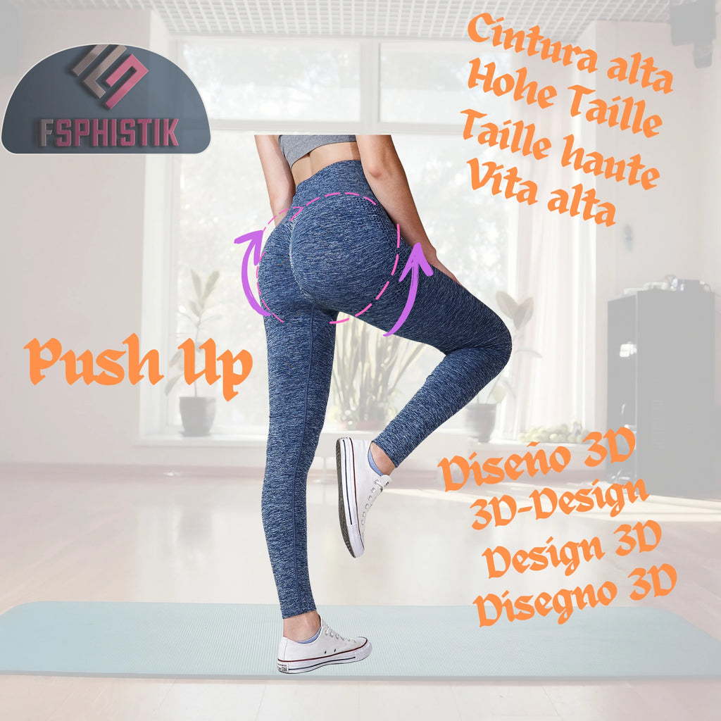 Leggings push up cintura alta, tejido transpirable