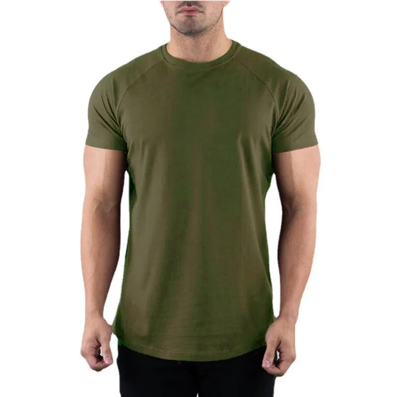 Camiseta de gimnasio básica, cuello redondo, ajustada