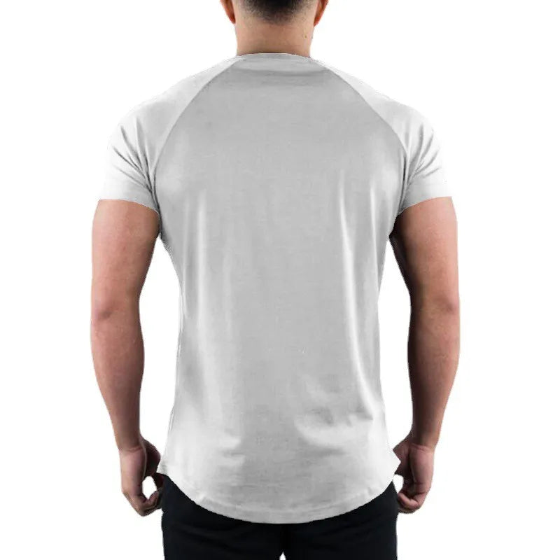 Camiseta de gimnasio básica, cuello redondo, ajustada