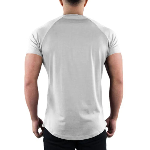 Camiseta de gimnasio básica, cuello redondo, ajustada