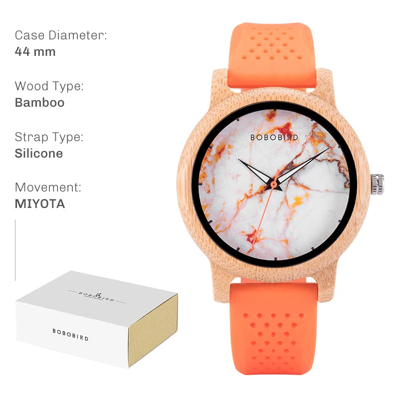Reloj de madera BOBO BIRD unisex, artesanal