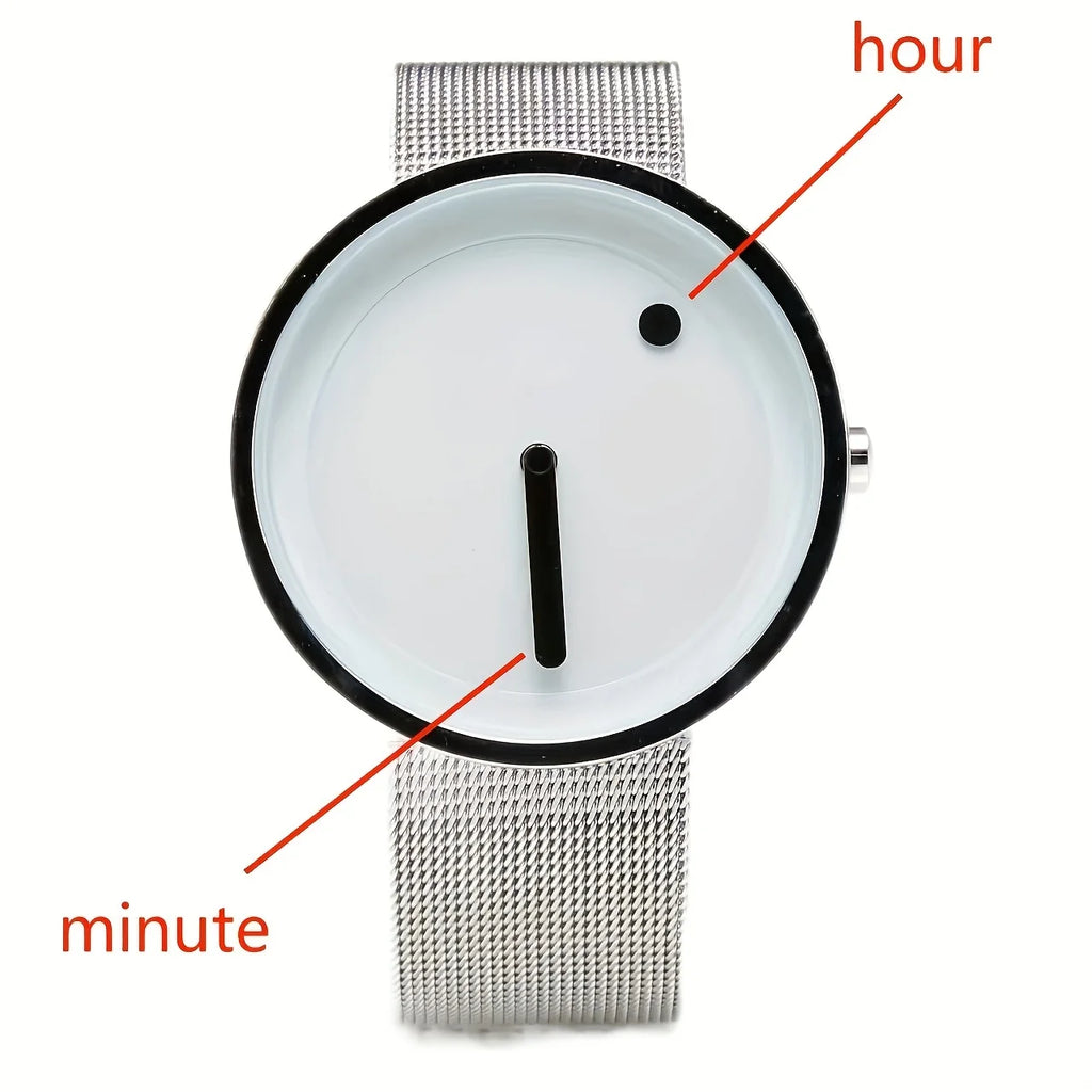 Reloj minimalista de diseño puntos, estética premium