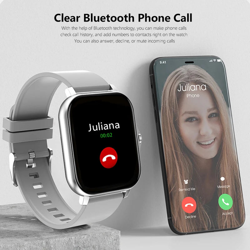 Smartwatch deportivo 1.83'' con monitor de salud, resistente al agua