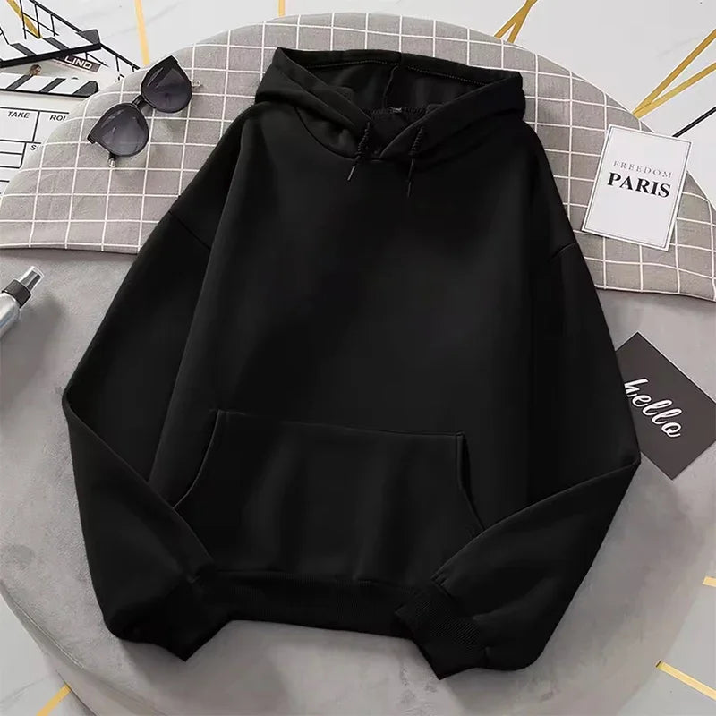 Sudadera con capucha unisex 2025, manga larga con bolsillo