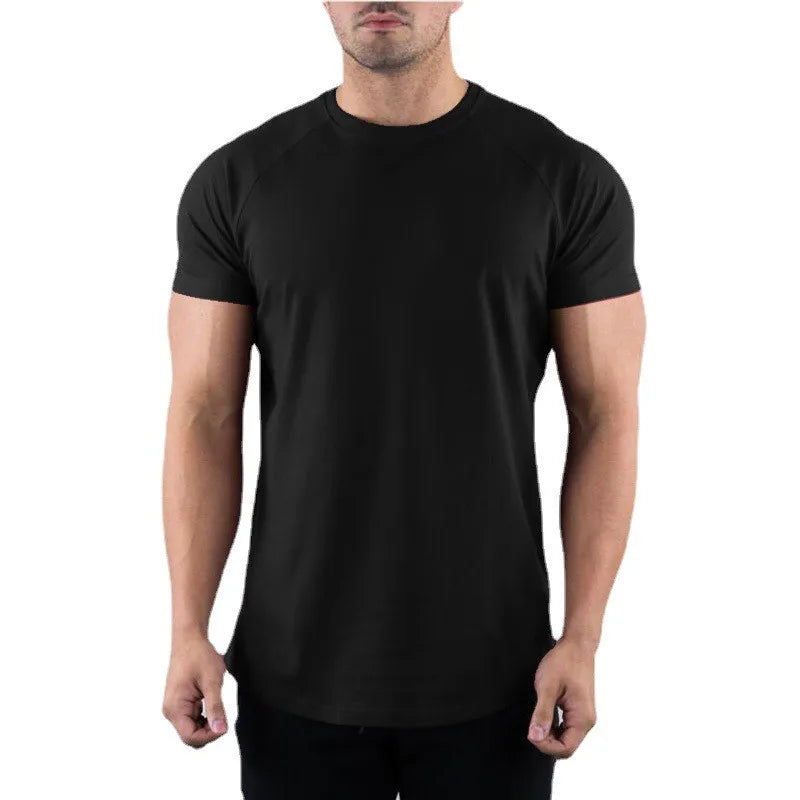 Camiseta de gimnasio básica, cuello redondo, ajustada