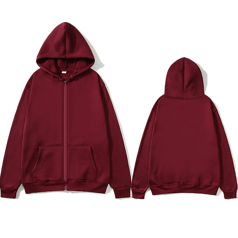 Sudadera con capucha oversize, cremallera, unisex