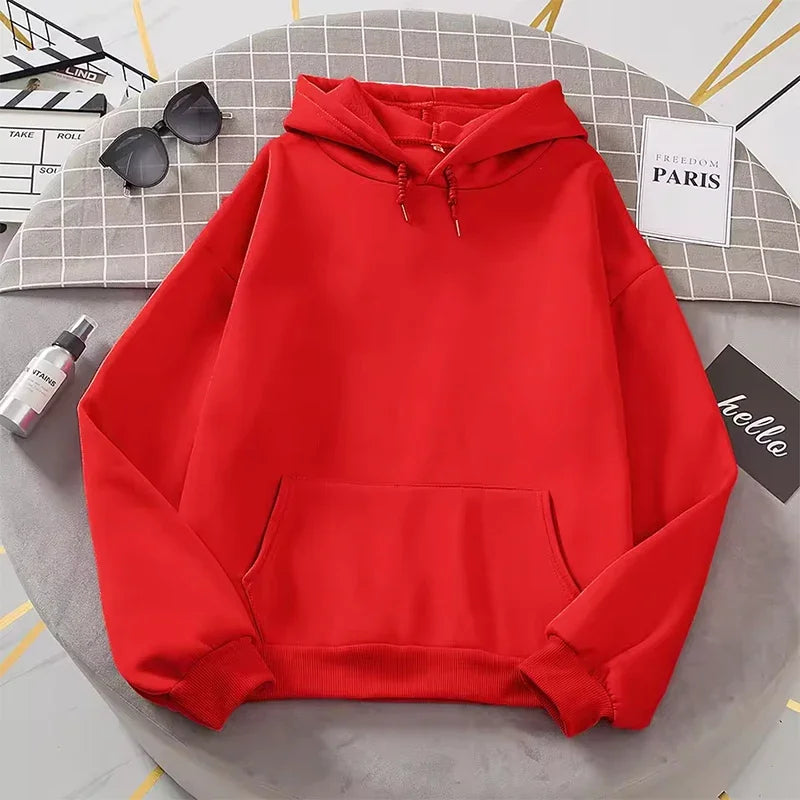Sudadera con capucha unisex 2025, manga larga con bolsillo