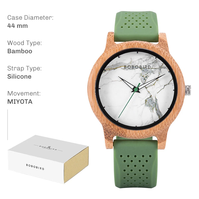 Reloj de madera BOBO BIRD unisex, artesanal