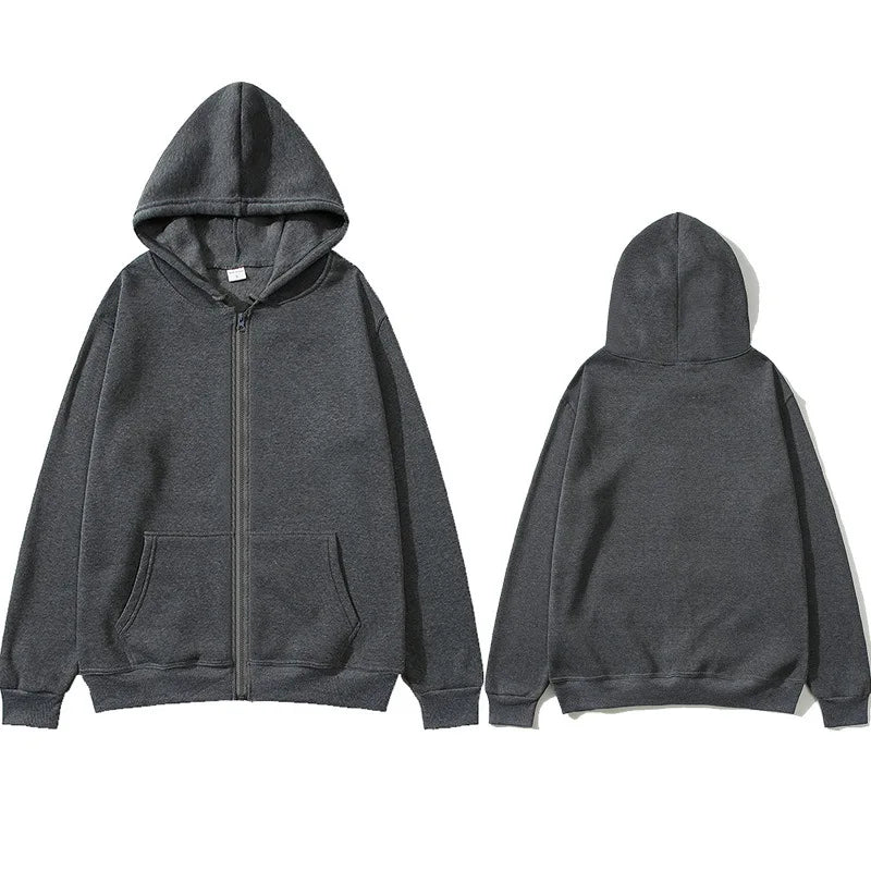 Sudadera con capucha oversize, cremallera, unisex