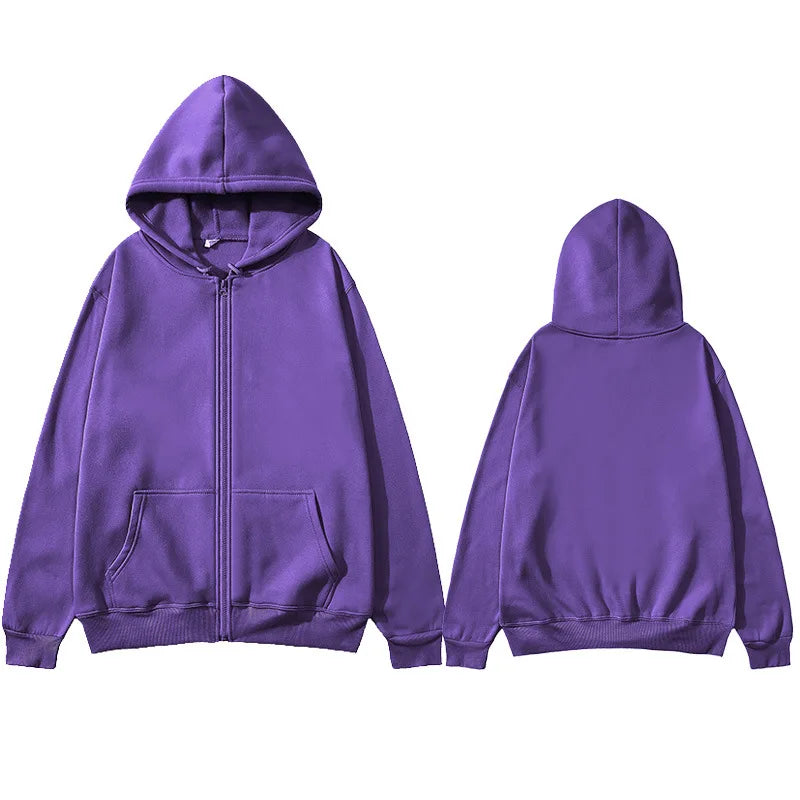 Sudadera con capucha oversize, cremallera, unisex