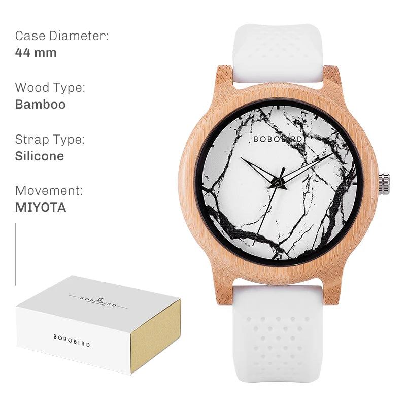 Reloj de madera BOBO BIRD unisex, artesanal
