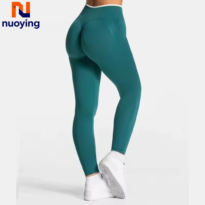 Leggings scrunch cintura alta sin costuras, efecto levantacola