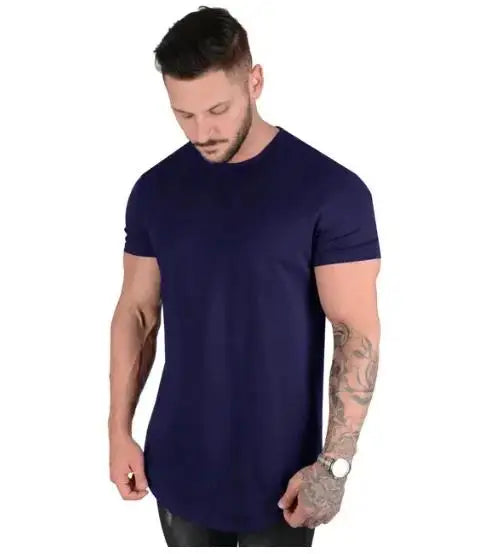 Camiseta de fitness músculo, manga corta, algodón