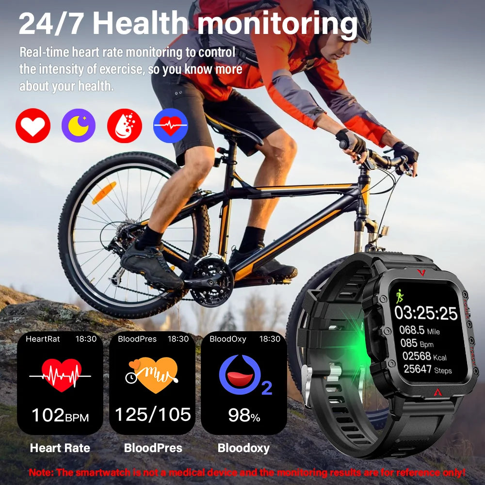 Smartwatch LAXASFIT con linterna LED, deportivo