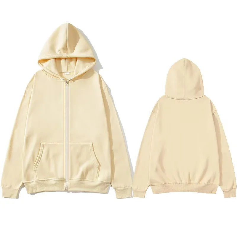 Sudadera con capucha oversize, cremallera, unisex