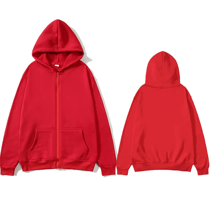 Sudadera con capucha oversize, cremallera, unisex