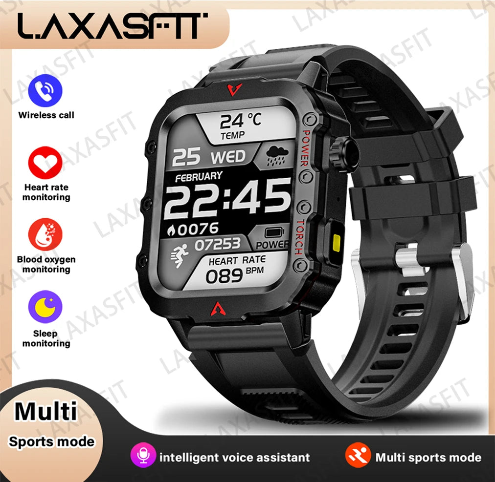 Smartwatch LAXASFIT con linterna LED, deportivo