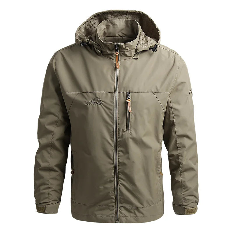 Chaqueta cortavientos táctica para hombre, impermeable