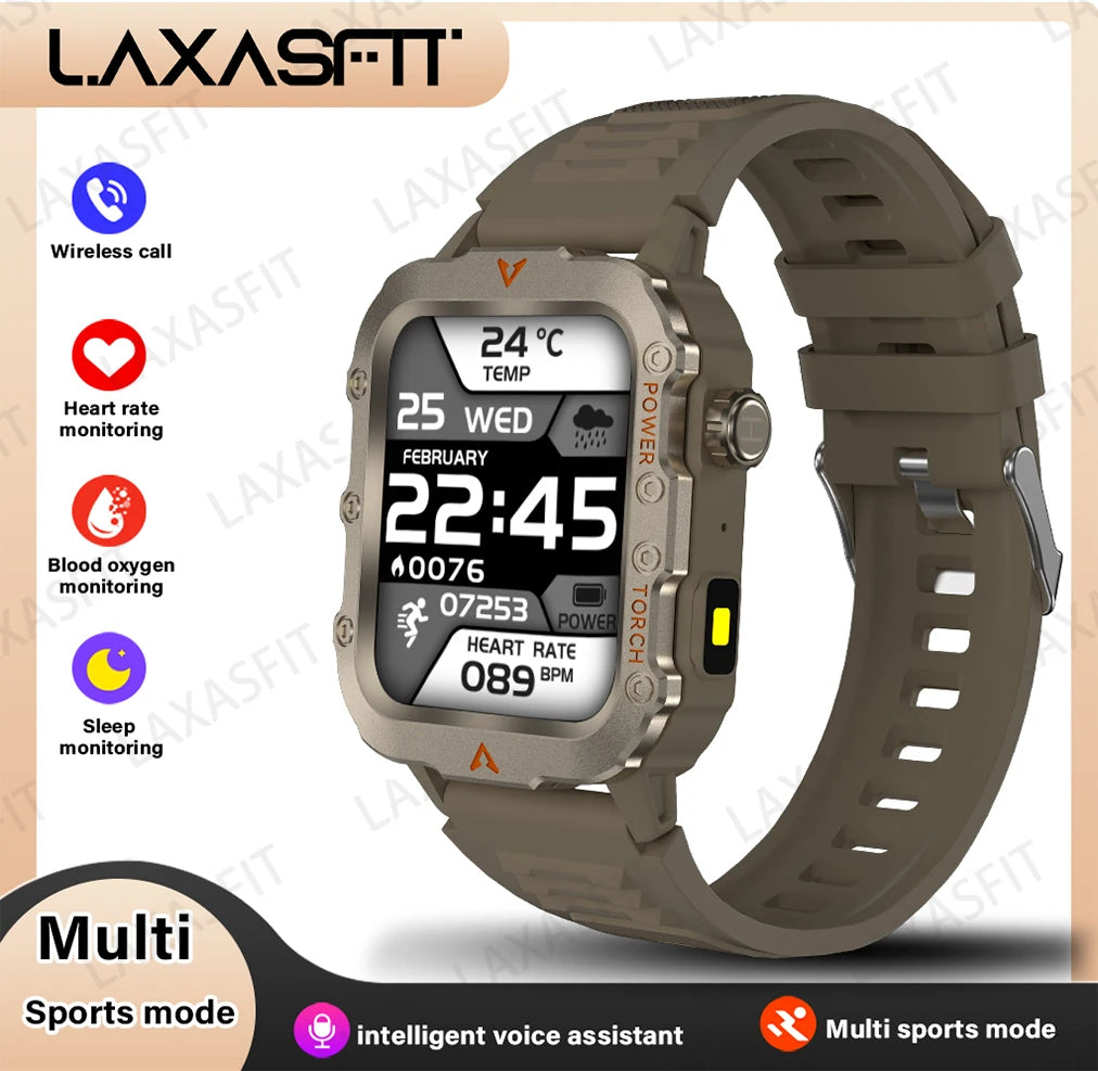 Smartwatch LAXASFIT con linterna LED, deportivo