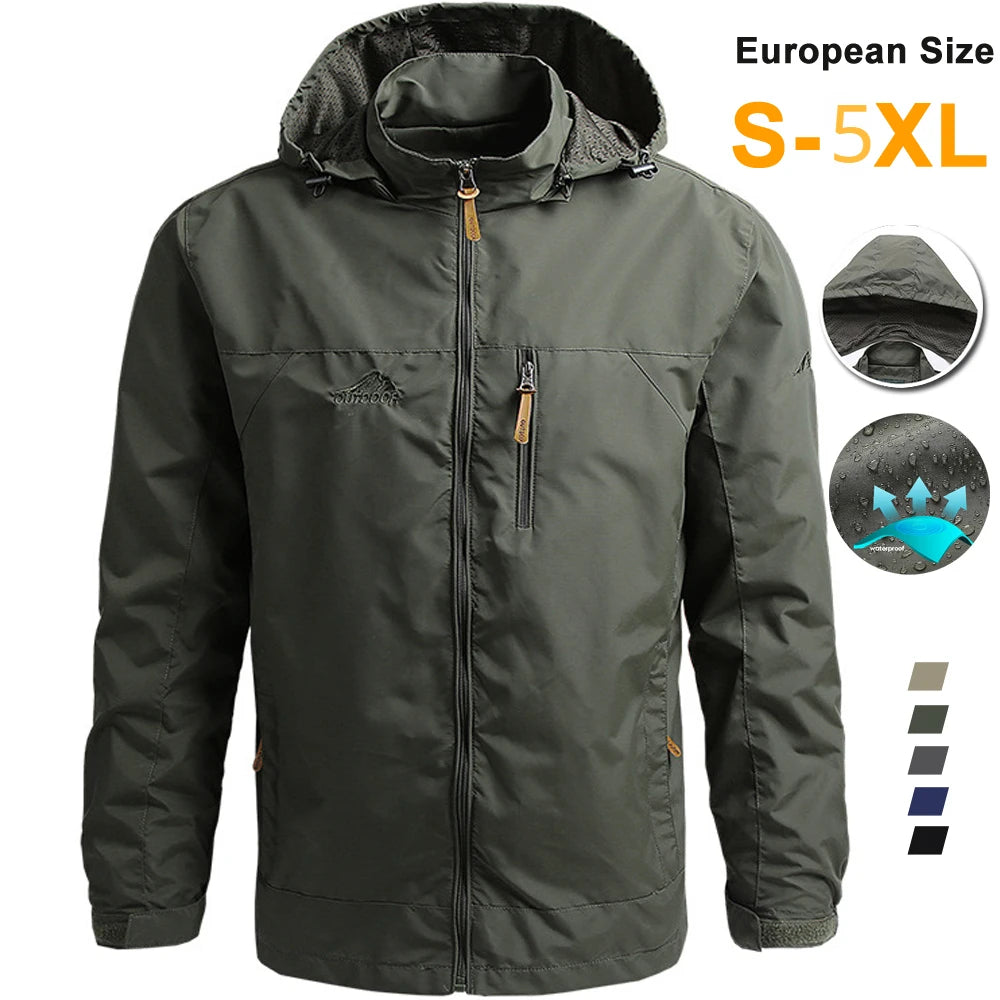 Chaqueta cortavientos táctica para hombre, impermeable