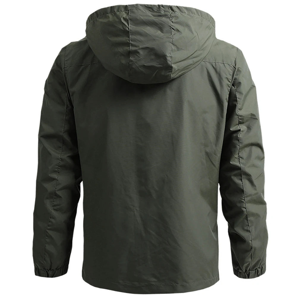 Chaqueta cortavientos táctica para hombre, impermeable