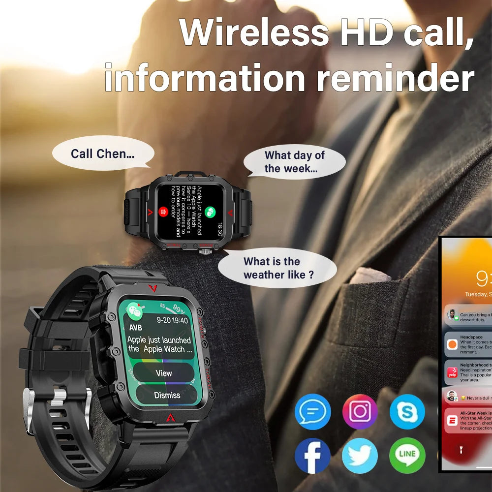 Smartwatch LAXASFIT con linterna LED, deportivo