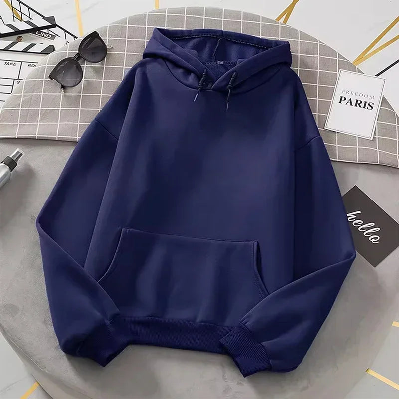 Sudadera con capucha unisex 2025, manga larga con bolsillo