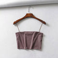 Crop top de tirantes elástico de algodón, verano