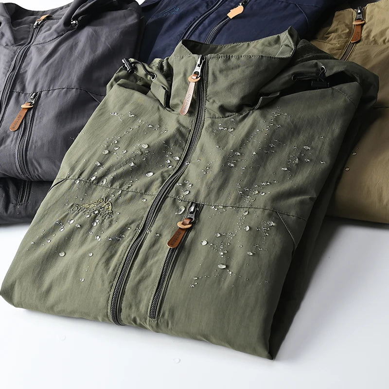 Chaqueta cortavientos táctica para hombre, impermeable