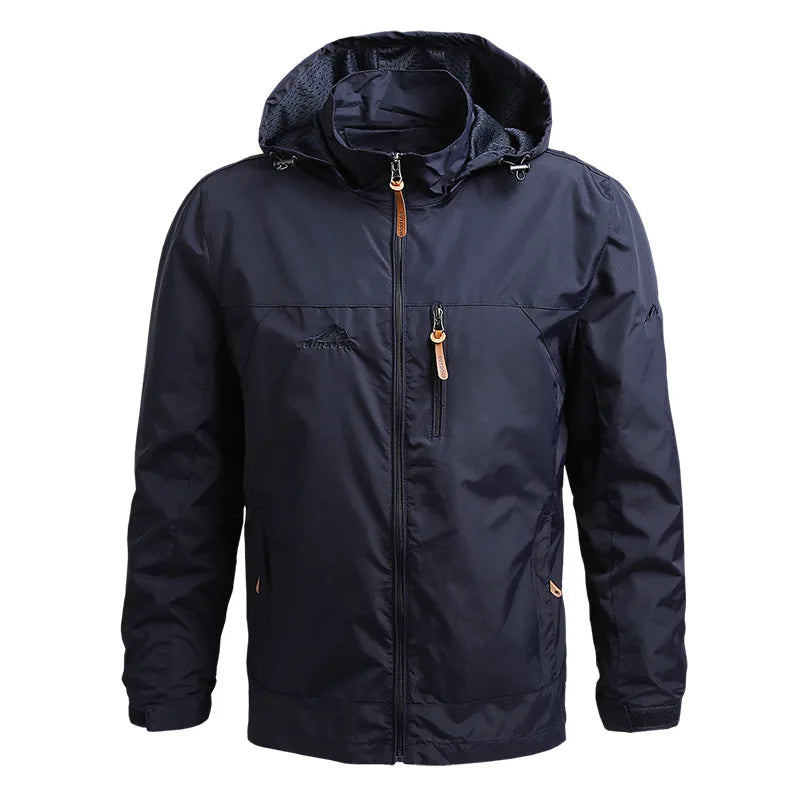 Chaqueta cortavientos táctica para hombre, impermeable