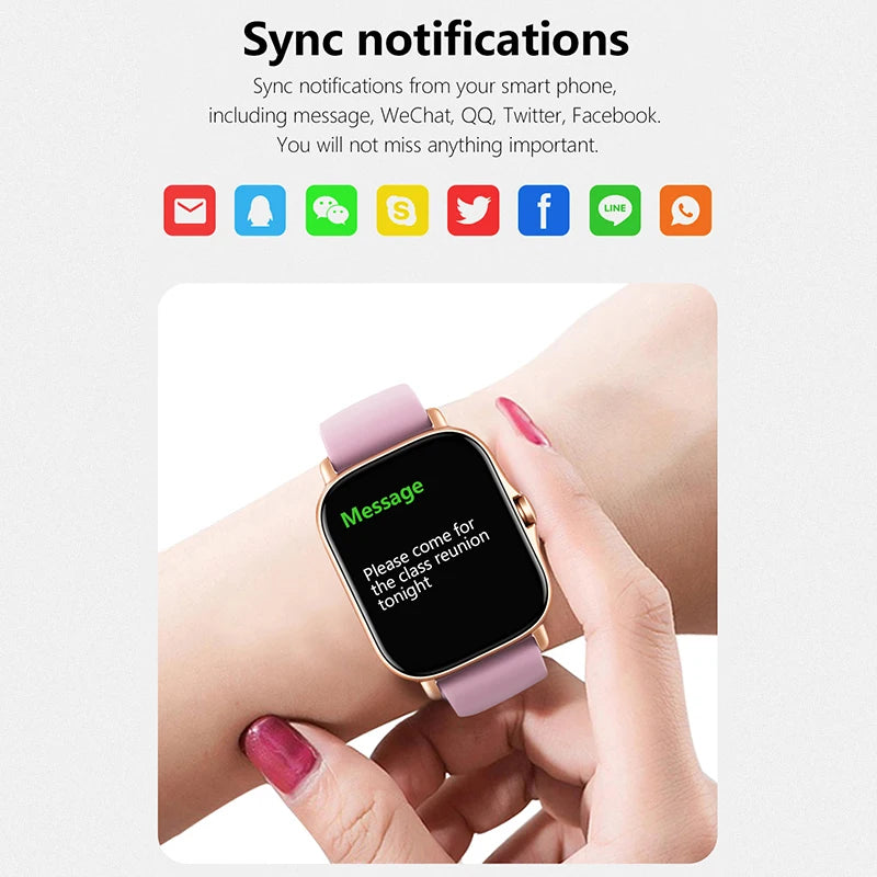 Smartwatch deportivo 1.83'' con monitor de salud, resistente al agua